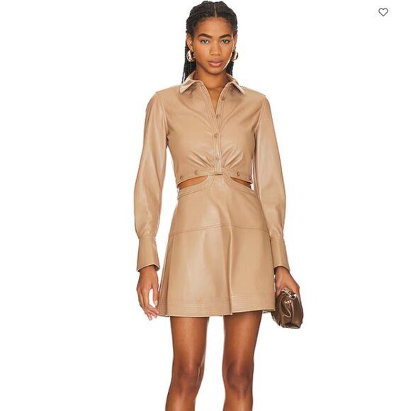 NWT SIMKHAI Elias Mini Shirt Dress in Thorn size 6 - Picture 1 of 7